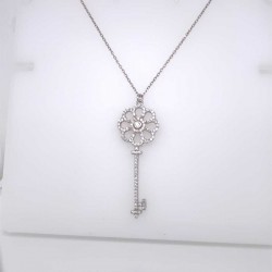 Mode Silver - Anahtar Motifli Taşlı Gümüş Kolye Mode Silver - Anahtar Motifli Taşlı Gümüş Kolye