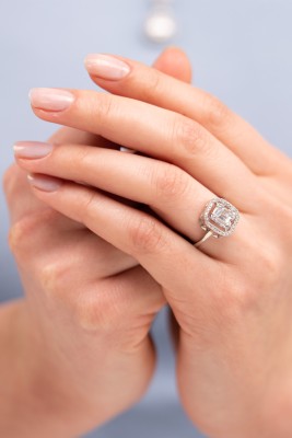 Mode Silver - Baget Taşlı Kare Form Gümüş Yüzük