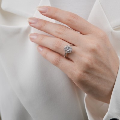 Mode Silver - Baget Taşlı Köşeli Formlu Gümüş Yüzük