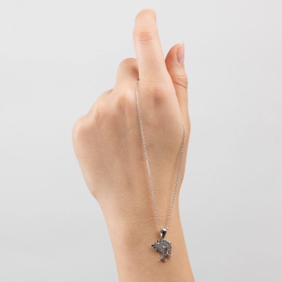 Mode Silver - Balık Figürü Gümüş Kolye