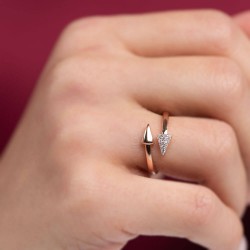 Mode Silver - Beyaz Taşlı Tasarım Gümüş Yüzük