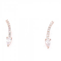 Mode Silver - Damla Taşlı Suyolu Gümüş Küpe