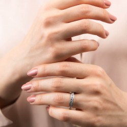 Mode Silver - Yuvarlak Taşlı Gümüş Tamtur Yüzük Mode Silver - Yuvarlak Taşlı Gümüş Tamtur Yüzük