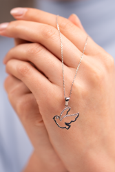 Mode Silver - Kuş Figürlü Gümüş Kolye