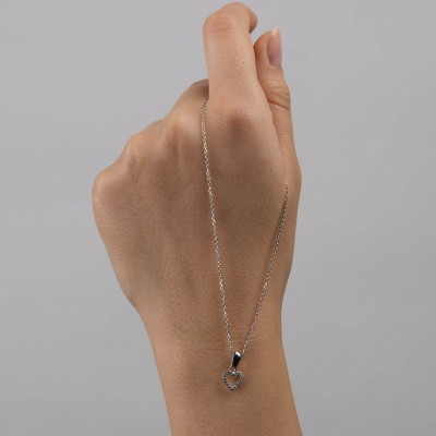 Mode Silver - Mini Kalpli Gümüş Kolye