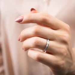 Mode Silver - Kare Taşlı Gümüş Tamtur Yüzük