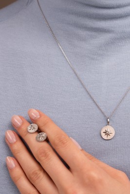  - Nostaljik kombin kolye ve küpe takı seti