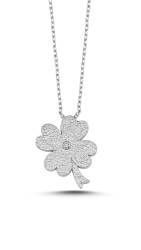  - Pırlantalı Yonca Kolye