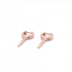 Mode Silver - Rose Gold Tasarım Gümüş Küpe