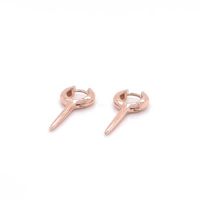 Mode Silver - Rose Gold Tasarım Gümüş Küpe