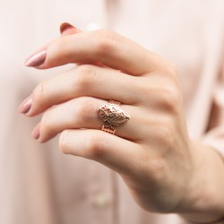 Mode Silver - Rose Gold Tasarım Gümüş Yüzük