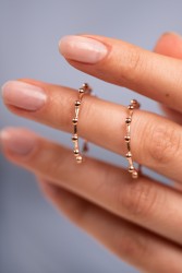 Mode Silver - Rose Gold Toplu Halka Küpe Mode Silver - Rose Gold Toplu Halka Küpe