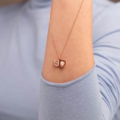 Mode Silver - Saklı İnci Gümüş Kolye