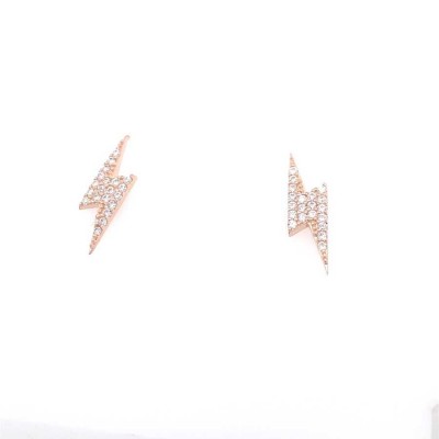 Mode Silver - Şimşek Figürlü Taşlı Gümüş Küpe