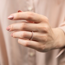 Mode Silver - Rose gold Tek Sıra Tamtur Gümüş Yüzük