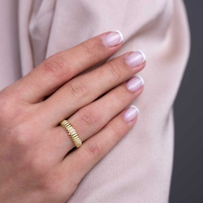  - Taş Detaylı Tasarım Gümüş Yüzük