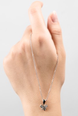 Mode Silver - Taşlı Mini Kelebek Kolye