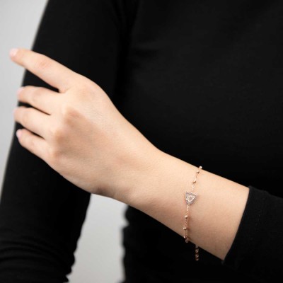 Mode Silver - Toplu Rose Gold Bileklik