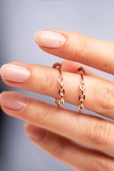 Mode Silver - Zincir Detaylı Halka Küpe Mode Silver - Zincir Detaylı Halka Küpe